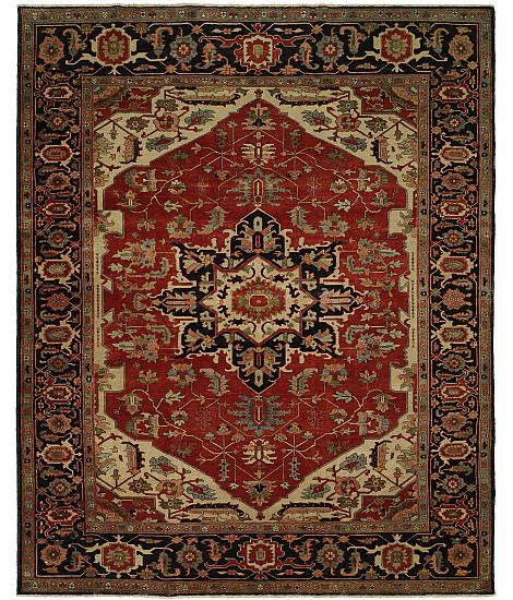 Antique Heriz  103 Red - Blue